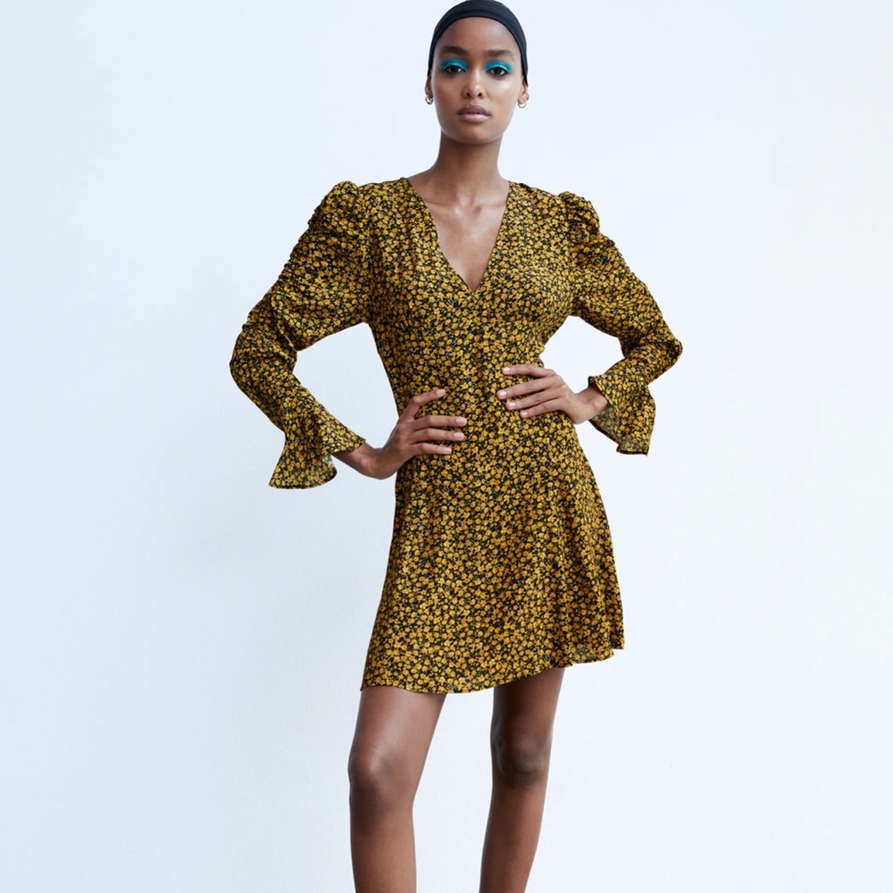 Zara Printed Mini Dress NWT - Picture 1 of 7